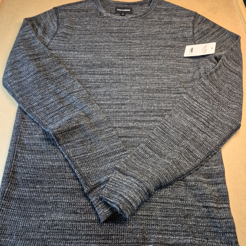 Lucky Brand Men's Heathered Charcoal Crewneck Thermal